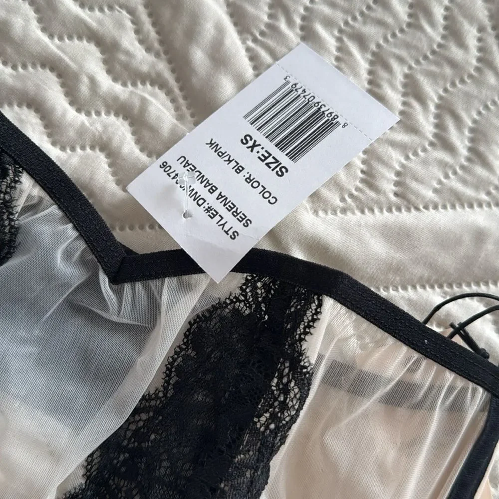 Daydream Nation Black & Pink Serena Lace Bandeau‎